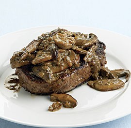 Beef tenderloin with mushroom-dill sauce