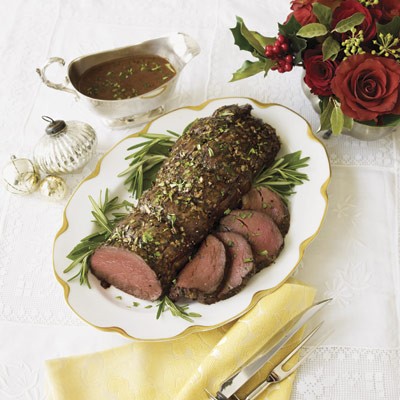 Beef tenderloin with white wine sauce