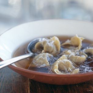 Beef tortellini in broth