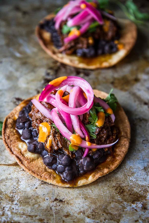 Beef tostadas