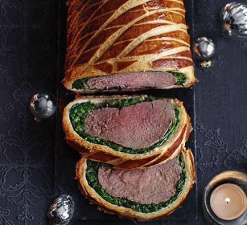 Beef Wellington with spinach & bacon