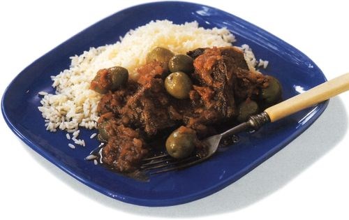 Beef with green olives