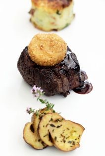 Beef with suet pudding (Slow-cooked piece of longhorn beef with sage and onion suet pudding)