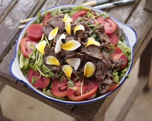 Beef wok-tossed in Lao whiskey