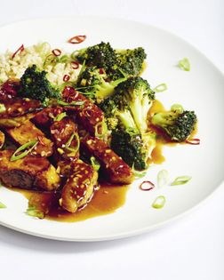 Beefy tempeh and broccoli