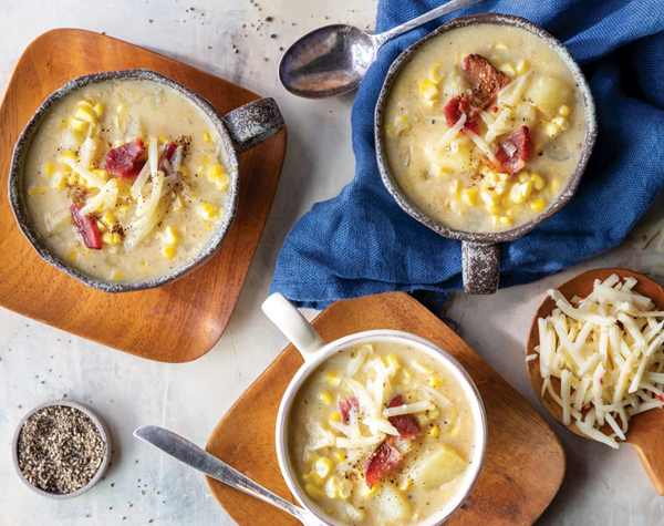 Beer and bacon corn chowder