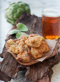 Beer-battered artichoke hearts