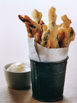 Beer-battered asparagus
