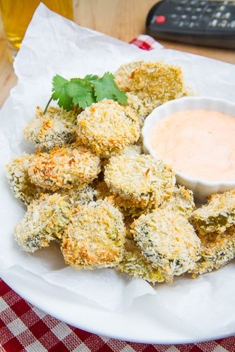 Beer battered crispy baked pickle fries