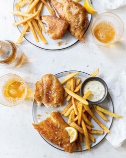 Beer-battered fish and chips
