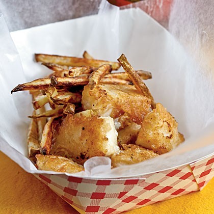 Beer-battered fish and chips