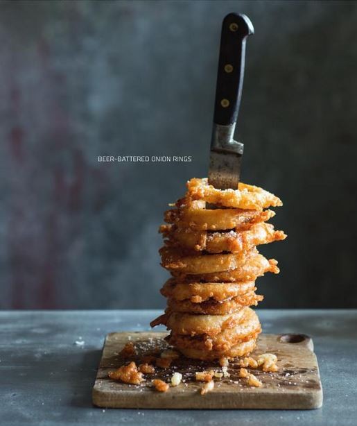 Beer-battered onion rings