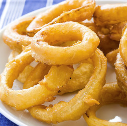Beer-battered onion rings