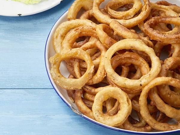 Beer-battered onion rings