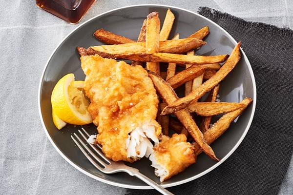 Beer-battered pickerel