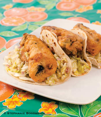 Beer-battered portobellos