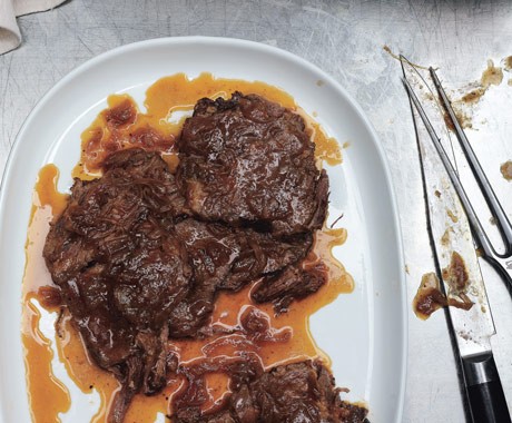 Beer-braised beef and onions