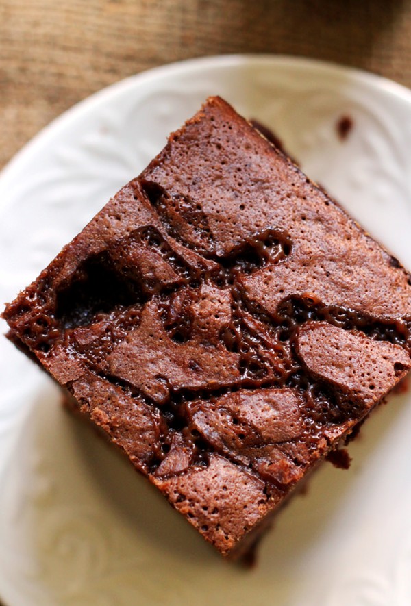 Beer brownies with salted whiskey caramel