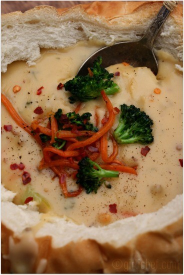 Beer cheese soup with sausage