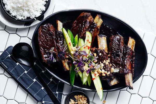 Beer, chilli and soy-braised beef short ribs