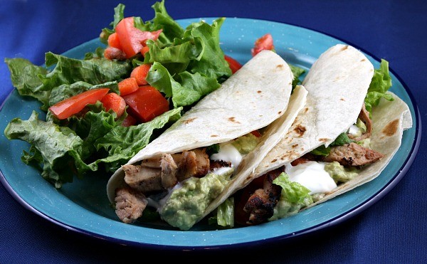 Beer-marinated chicken tacos