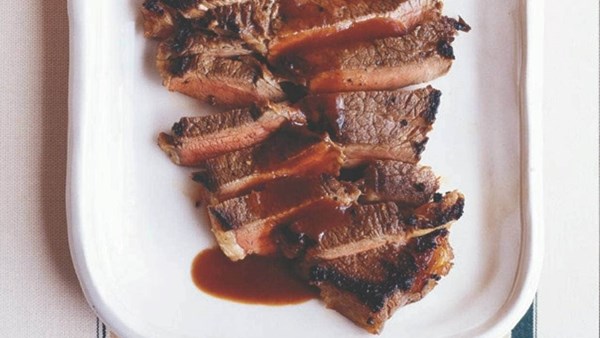 Beer-marinated steak