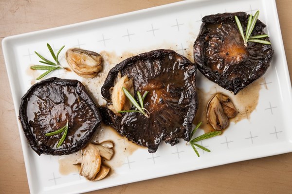 Beer-roasted mushrooms