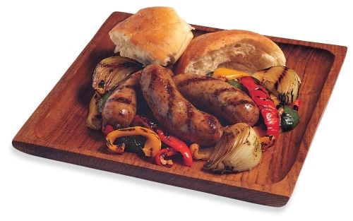 Beer-simmered grilled sausages
