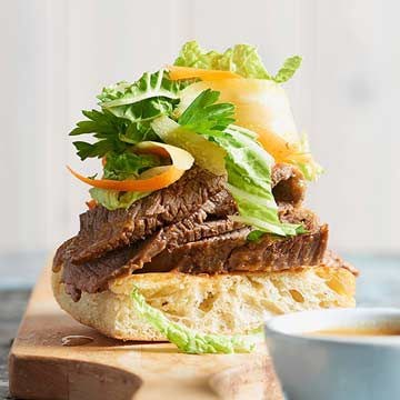 Beer-soaked brisket sandwiches