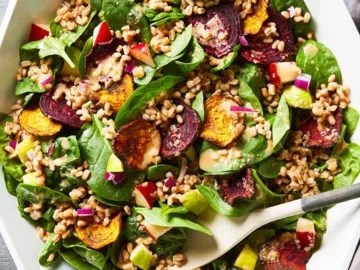 Beet & pear farro salad