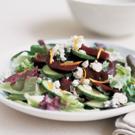 Beet & Stilton salad with orange vinaigrette