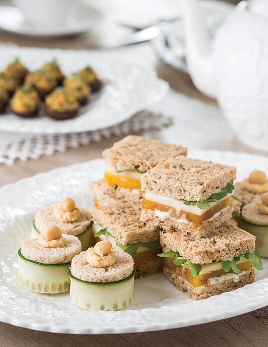 Beet and apple tea sandwiches