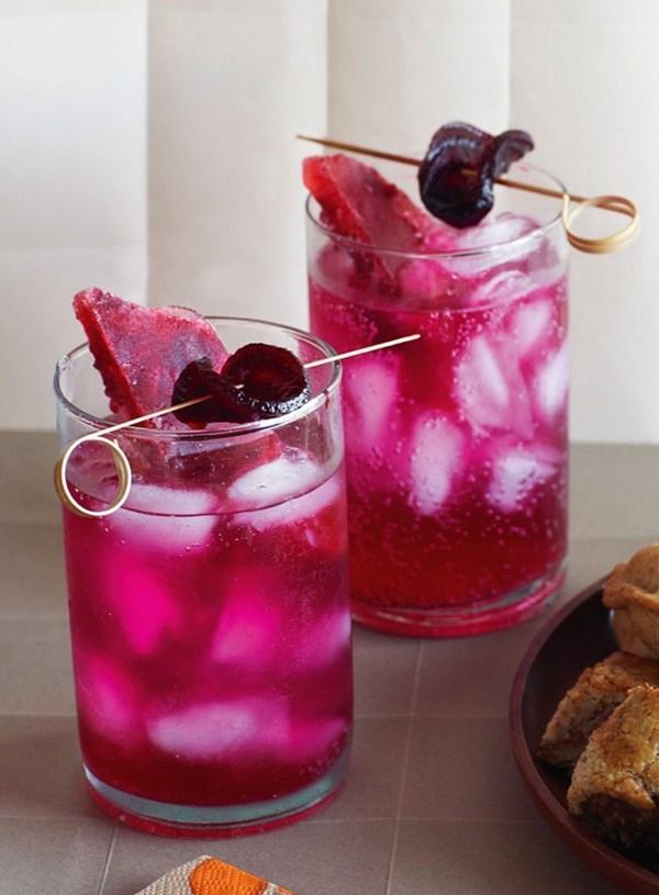 Beet and berry kefir cocktail