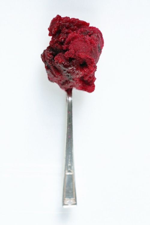 Beet and blackberry sorbet