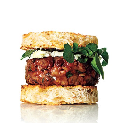 Beet and brown rice sliders