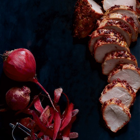 Beet-and-caraway-roasted pork tenderloin