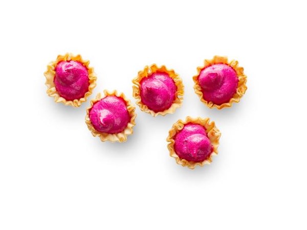 Beet and goat cheese phyllo cups