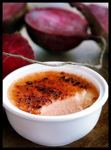 Beet and mint crème brûlée--a market inspiration