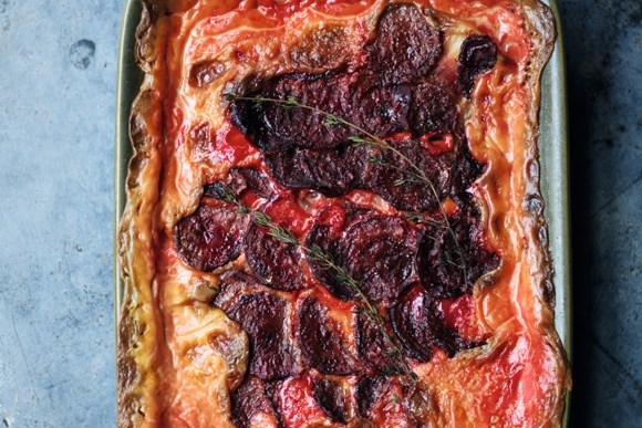 Beet and potato gratin
