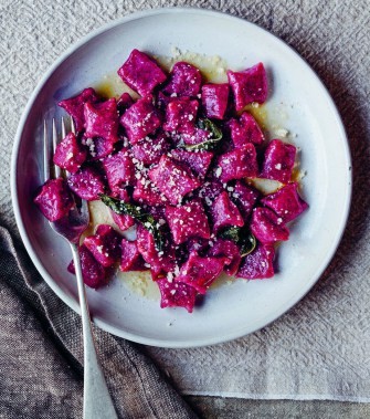 Beet and ricotta gnocchi
