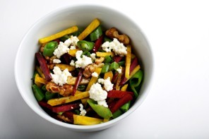 Beet and snap pea salad with ricotta