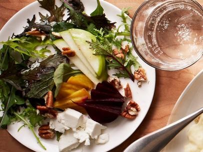 Beet, apple and goat cheese salad