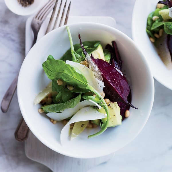 Beet, avocado & arugula salad [Nancy Oakes]