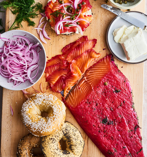 Beet-cured salmon