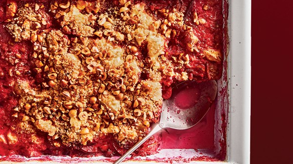 Beet, goat cheese, and apple gratin