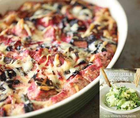 Beet greens strata