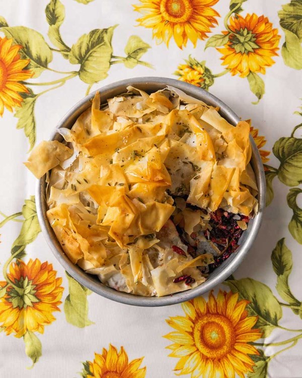 Beet leaf & preserved lemon spanakopita