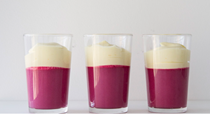 Beet panna cotta and Meyer lemon mousse