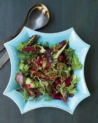 Beet, pickled cherry and crispy shallot salad