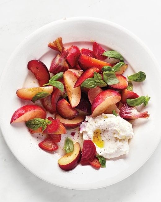 Beet, plum, and ricotta salad